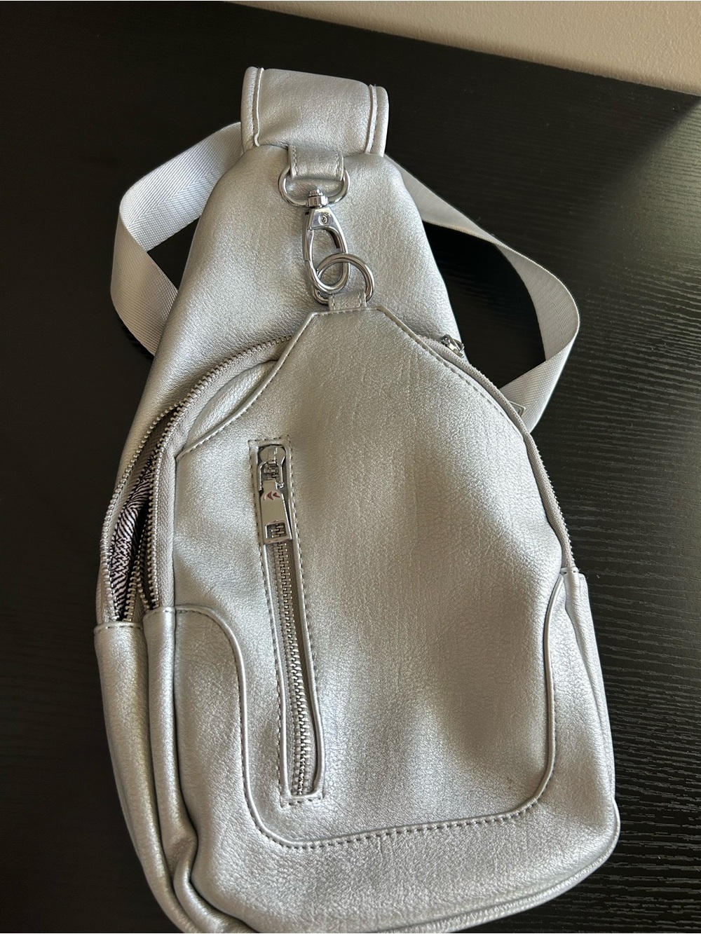 Antik Kraft Metallic Silver Crossbody Sling Bag